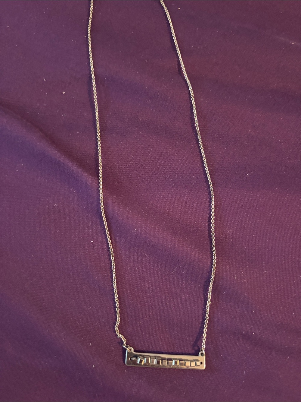 Delicate silver Bar Pendant Necklace in Gold